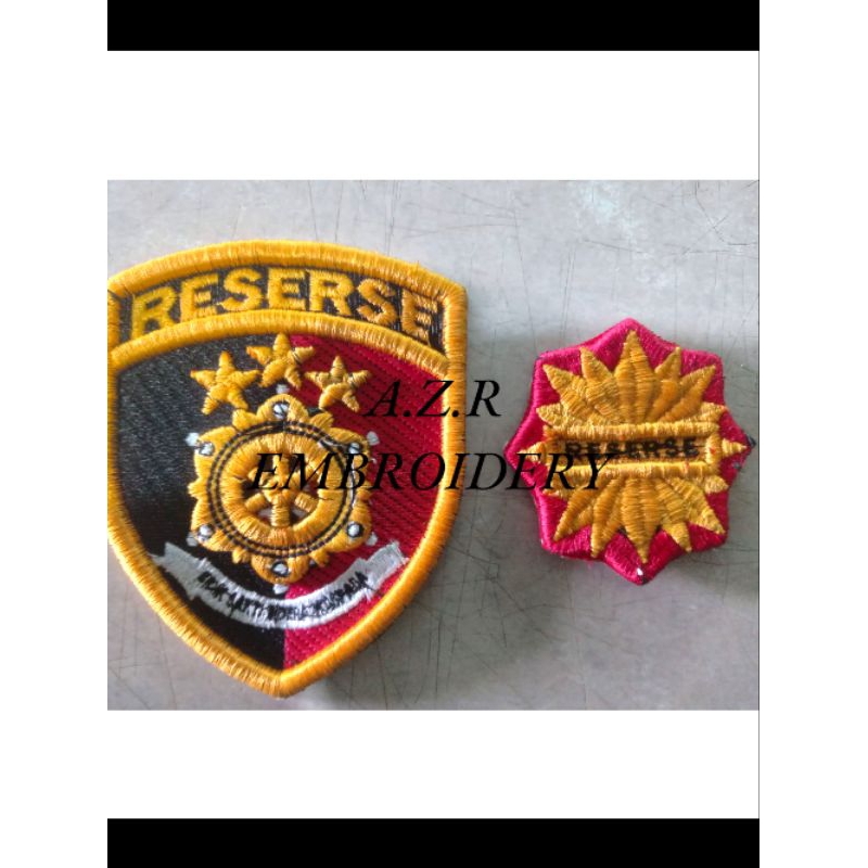 Atribut POLRI Bordir Timbul - Logo dan Roda RESERSE / RESKRIM / BARESKRIM (Satuan)