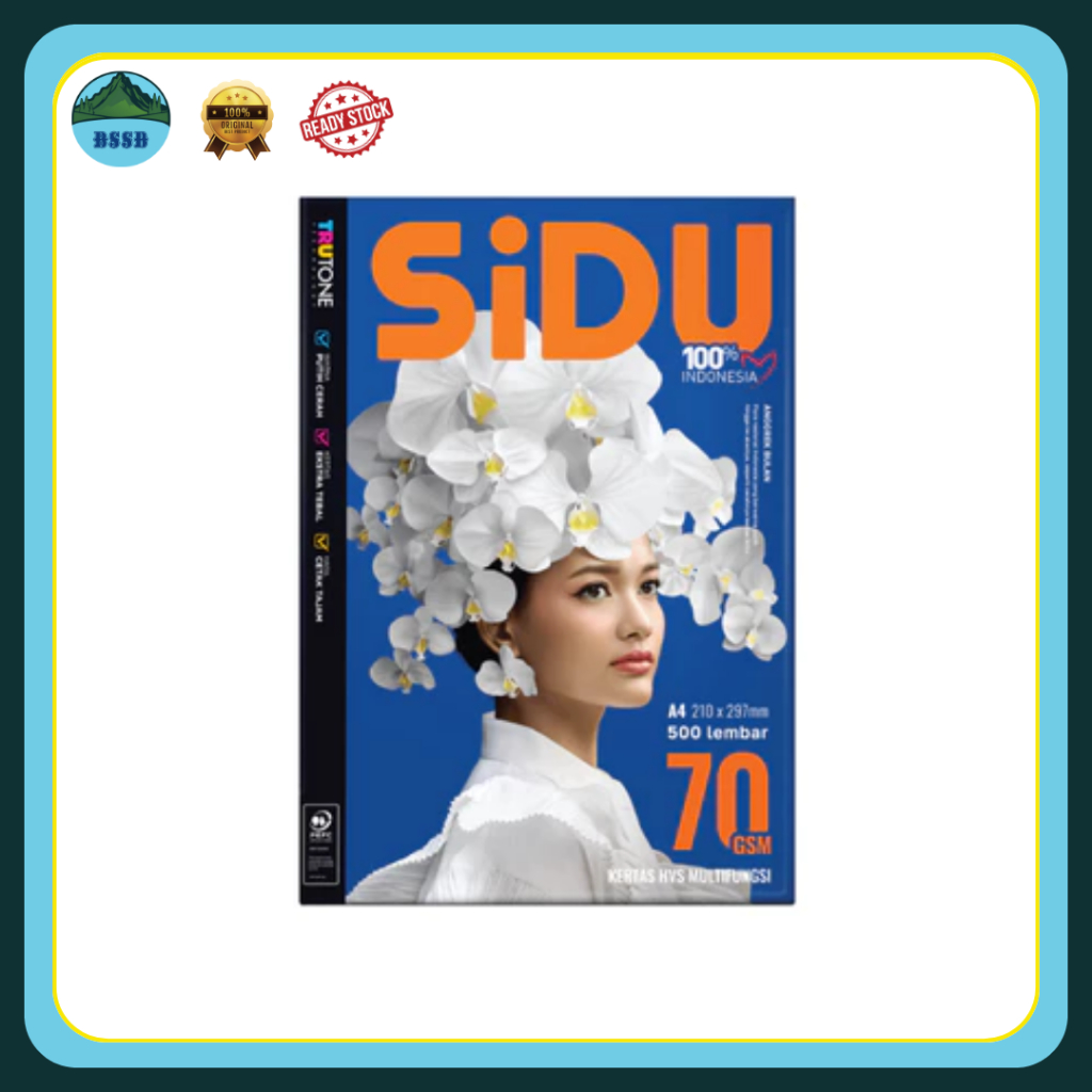 

SIDU Kertas HVS | Kertas HVS Putih | Kertas Fotocopy | Fotocopy Sinar Dunia | 70 GSM | 1 RIM 500 Sheet