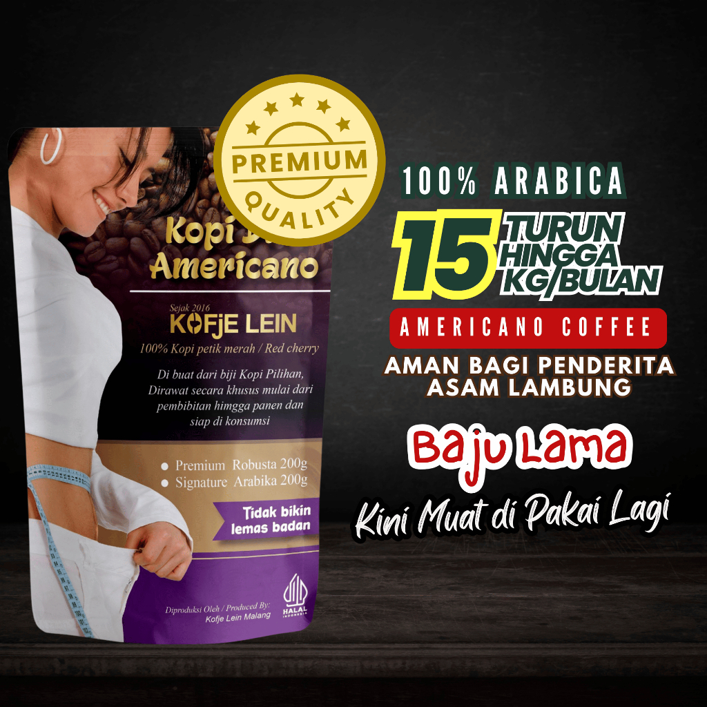 

Kofje Lein Americano Coffee Diet Arabica Penurun Berat Badan