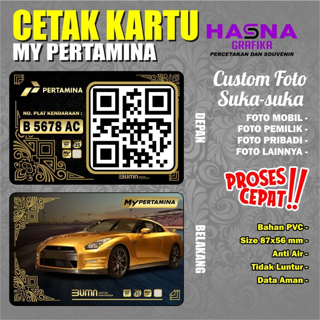 

CETAK KARTU MY PERTAMINA / PVC CARD /KARTU Barcode/Banyak Pilihan Desainn Menarik