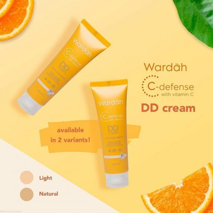 Wardah C-Defense DD Cream 20ml | Pelembab Wardah/BB CC DD/Foundation/Light Natural/C Defense