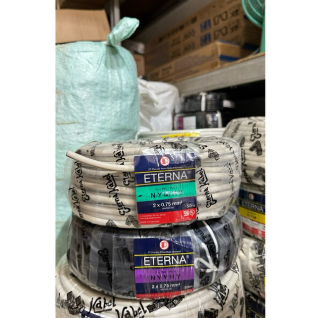 Kabel Eterna NYMHY 2x0,75 50meter Serabut/Kabel Eterna Serabut Tembaga/Kabel Eterna Original