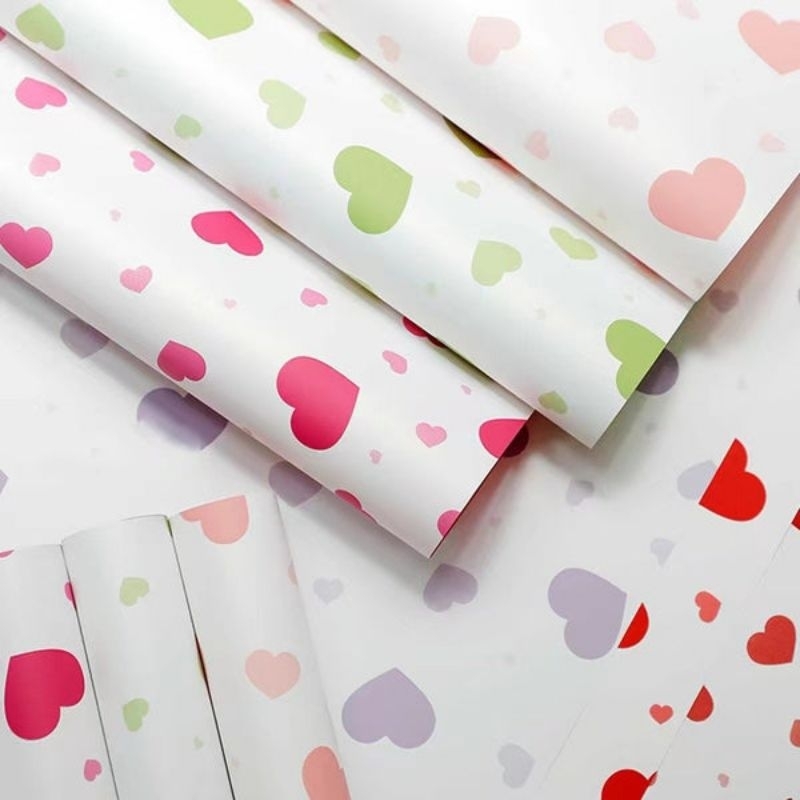 

5 LEMBAR KERTAS BUNGA PAPER BUKET MOTIF HEART CELLO PHANE