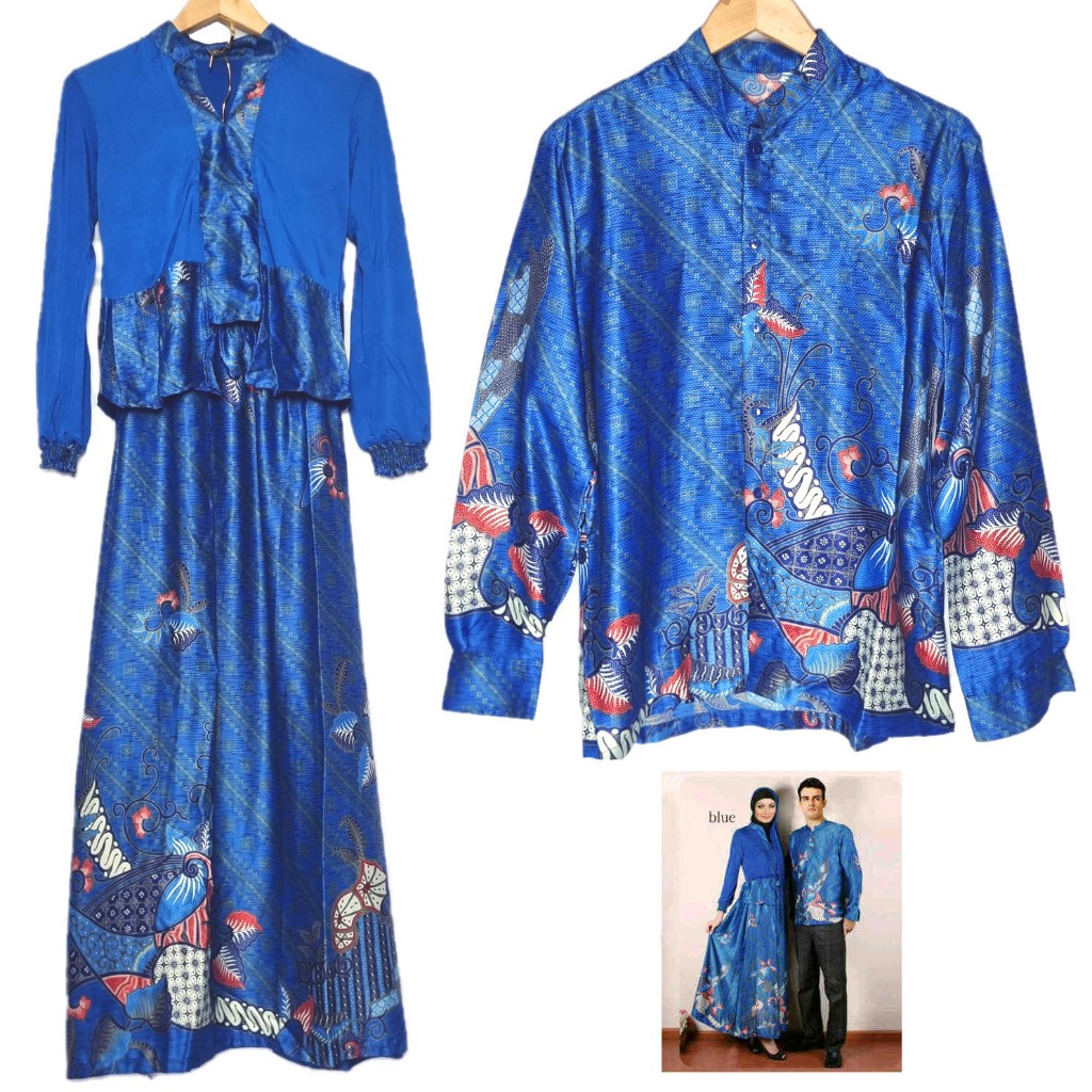 Iyesh 0726 Busana Baju Pakaian Couple Pasangan Fashion Muslim Wanita Set Atasan + Rok Bawahan Pria H