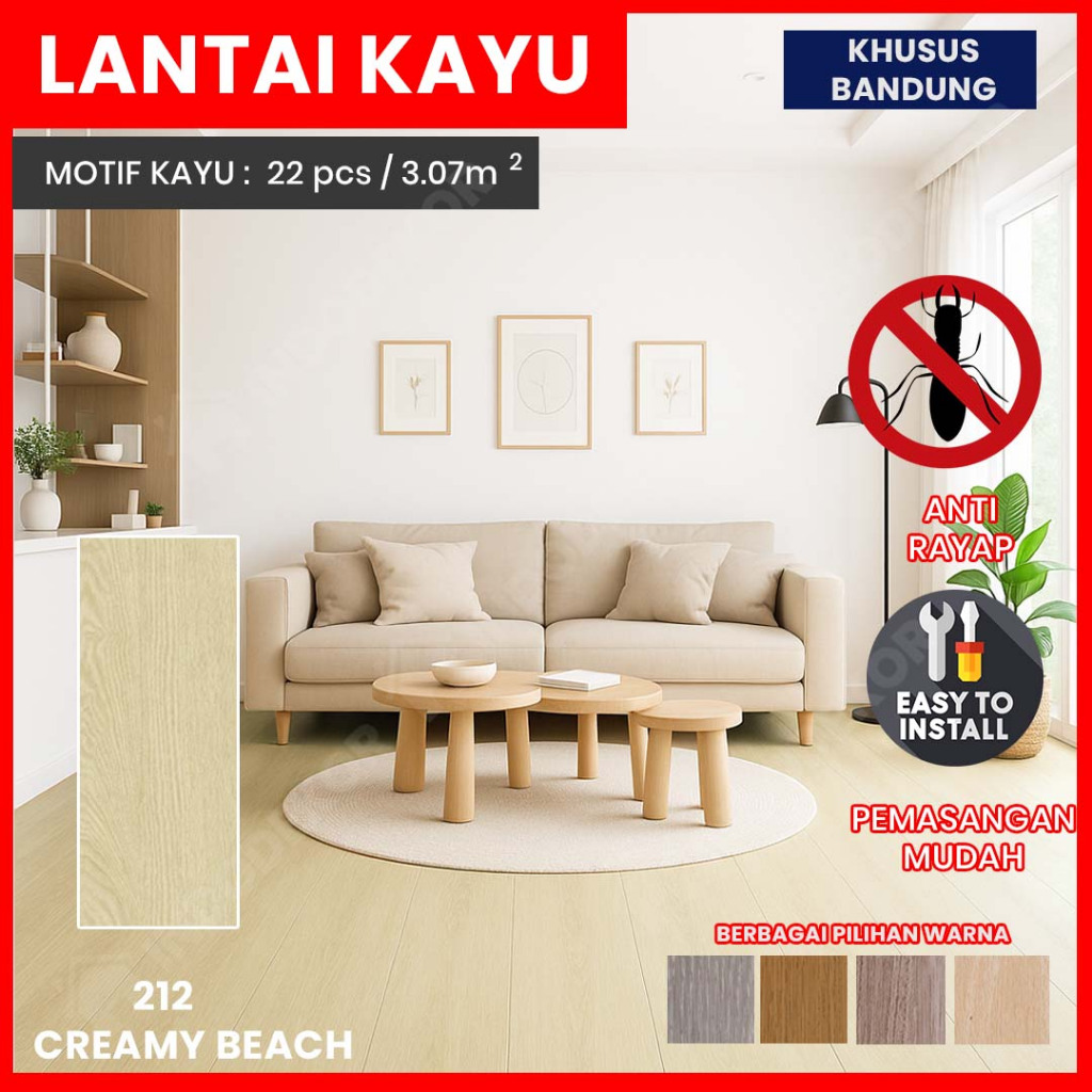 Lantai Vinyl Motif Kayu Tebal 2MM VC FLOORING [KHUSUS BANDUNG]