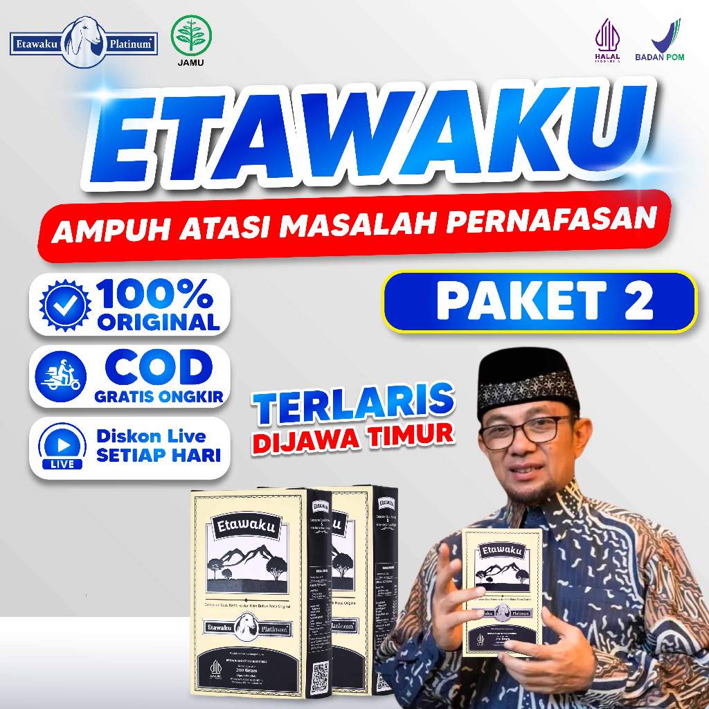 

ETAWAKU PLATINUM ORIGINAL 2 BOX SUSU KAMBING UNTUK ATASI MASALAH PERNAFASAN DAN NYERI SENDI