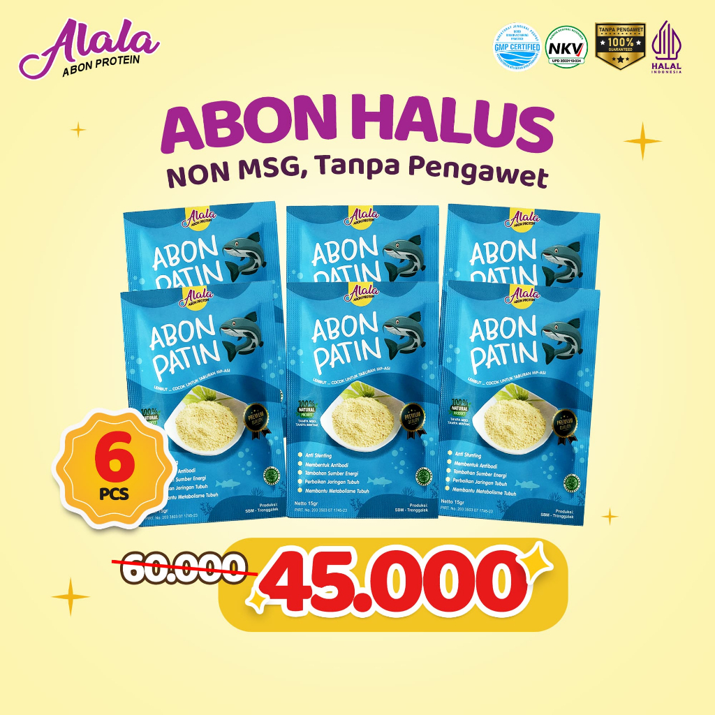 

Abon MPASI Booster Bb Abon Ikan Patin 15 - Alala - Grosiranmpasi