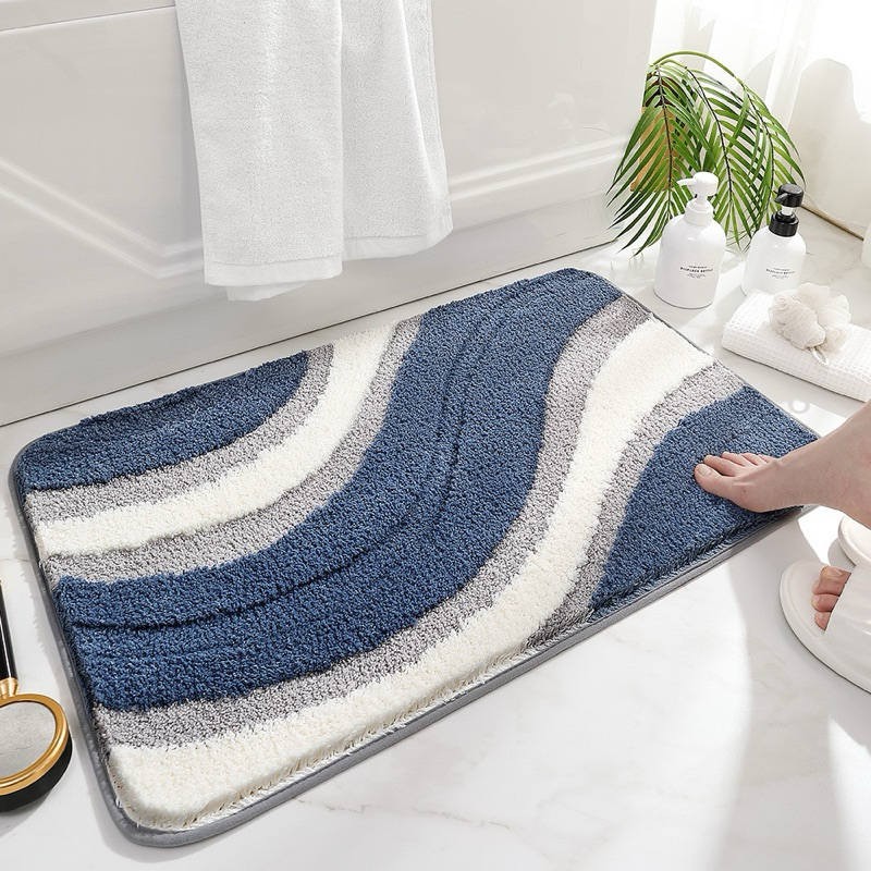 Keset Kaki Premium aesthetic doormat kamar anak dewasa alas lap kaki ruang tamu bulu motif blue gari