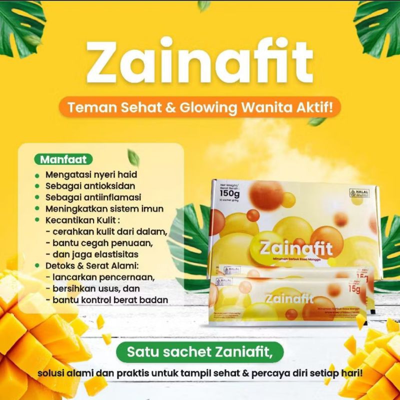 

Zainafit Minuman Serbuk Herbal Rasa Mangga – Kesehatan Wanita, Anti Inflamasi & Kolagen untuk Kulit Cerah Suplemen Detoks Alami Lancarkan Pencernaan Bersihkan Usus Bantu Kontrol Berat Badan