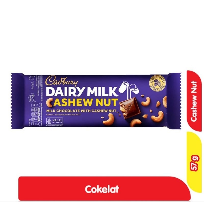

Cadbury Dairy Milk Cokelat Batang Kacang Cashew 57 g