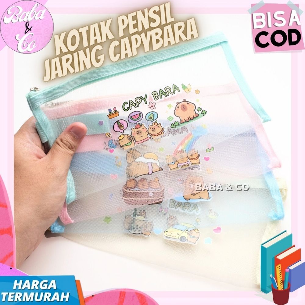 

KOTAK PENSIL CAPYBARA JARING TEMPAT PENSIL JARING CAPYBARA IMUT UNIK LUCU POUCH SLETING JARING CAPYBARA KAPIBARA