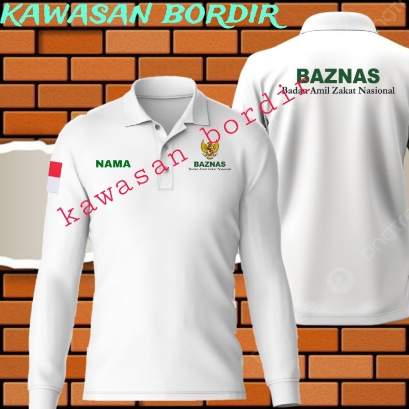 polo shirt BAZNAS kaos BAZNAS seragam BAZNAS baju BAZNAS full bordir..