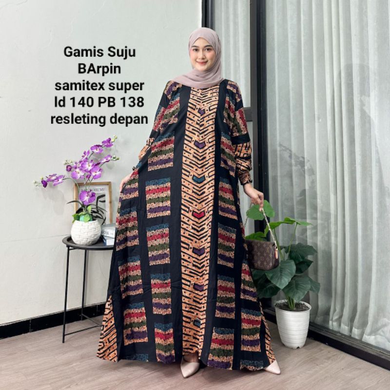 GAMIS SUPER JUMBO BARPIN|SUJU BATIK |KAFTAN JUMBO BATIK