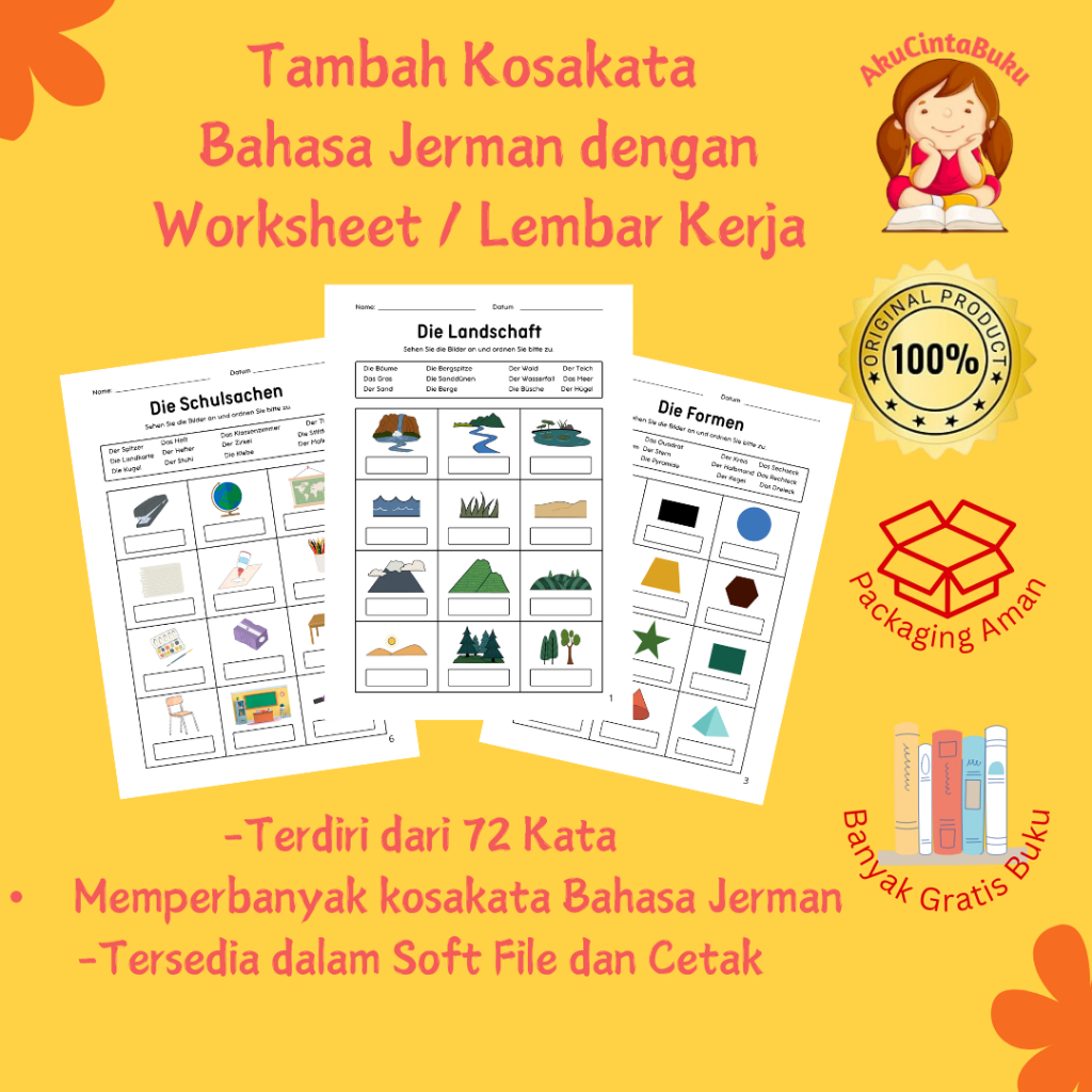 Lembar Kerja Bahasa Jerman / Worksheet Bahasa Jerman / Belajar Bahasa Jerman Pemula / Bahasa Jerman 