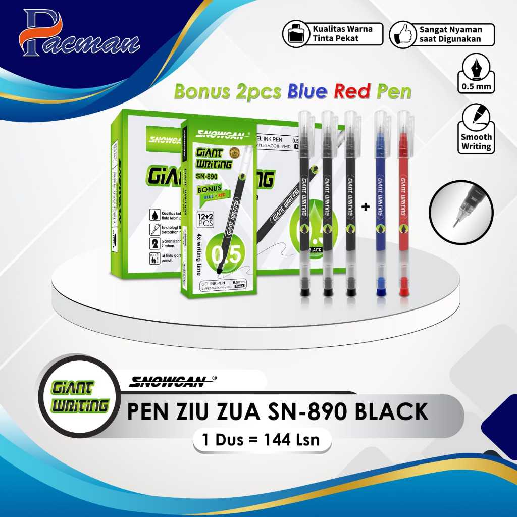 

Pulpen Snowcan Giant Writing Gel 0.5 mm SN-890 (12pc+2pc)