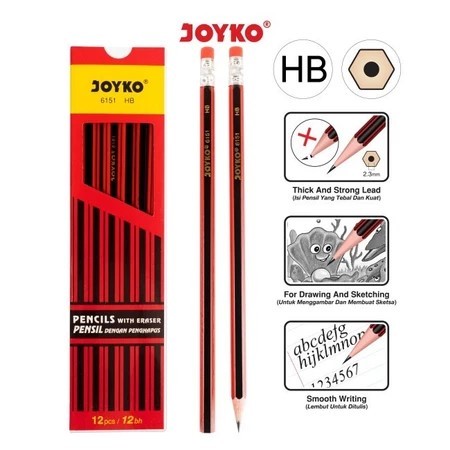 

Pensil Joyko 6151 / HB / 1 BOX=12 pcs