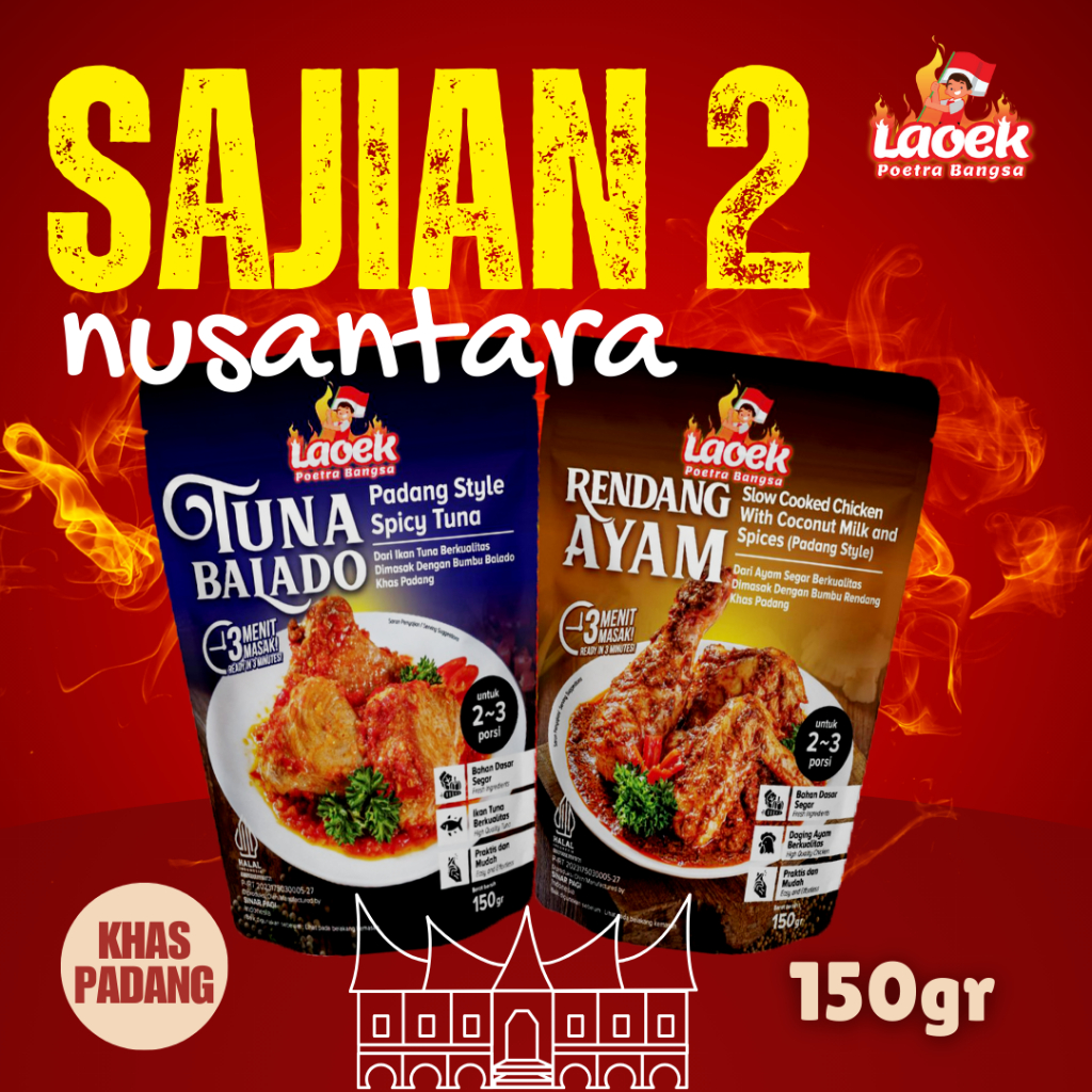 

Sajian Nusantara #2 (Tuna Balado & Rendang Ayam) Makanan Siap Saji, Lauk Instan 150 gram