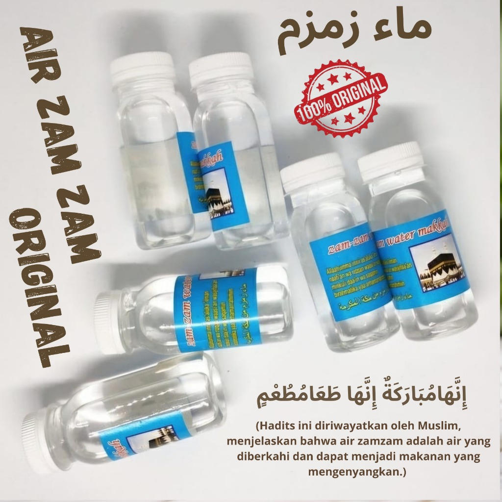 

Air zam zam original asli kemasan botol 30ml 50ml 60ml 80ml Masjidil Haram Mekah