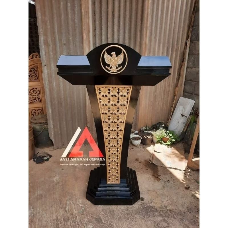 podium minimalis, podium sby, mimbar podium, podium logo custom, podium kayu jati asli, mimbar pidat