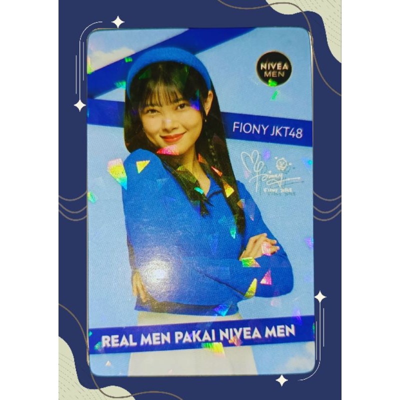 Photocard JKT48 X NIVEA MEN Fiony. Edisi kolaborasi dengan Nivea