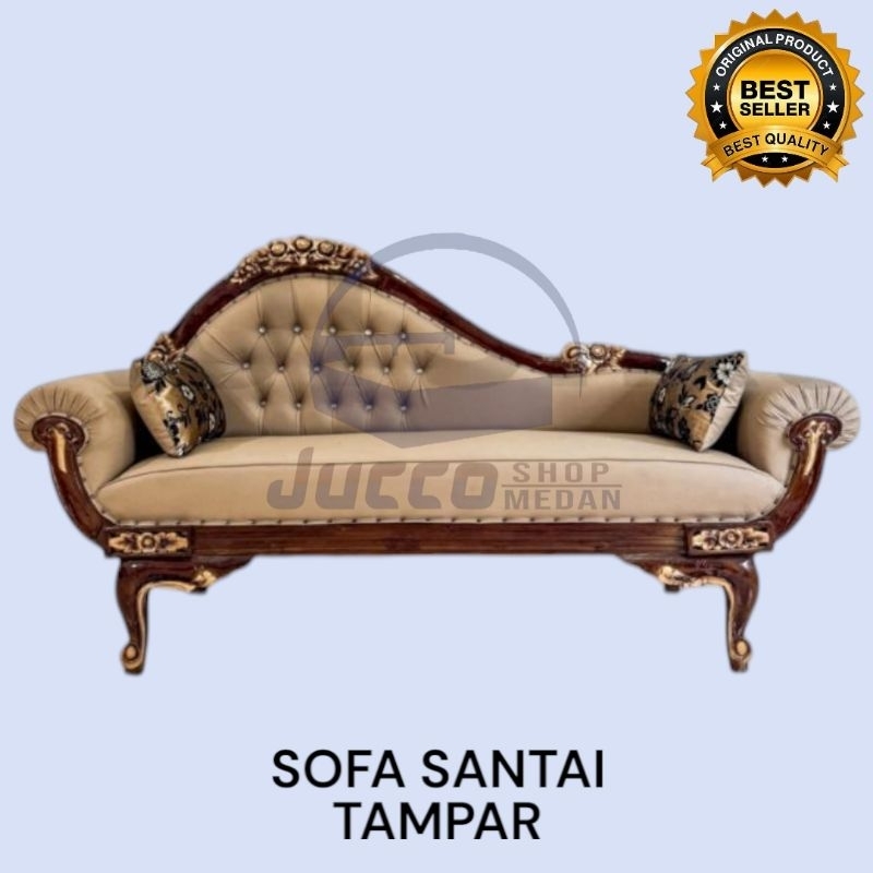[ JUCCO ] Sofa Santai Kayu Jok Busa Oscar - Sofa Tamu Kayu Minimalis Murah - Sofa Kayu Ukir Mewah - 