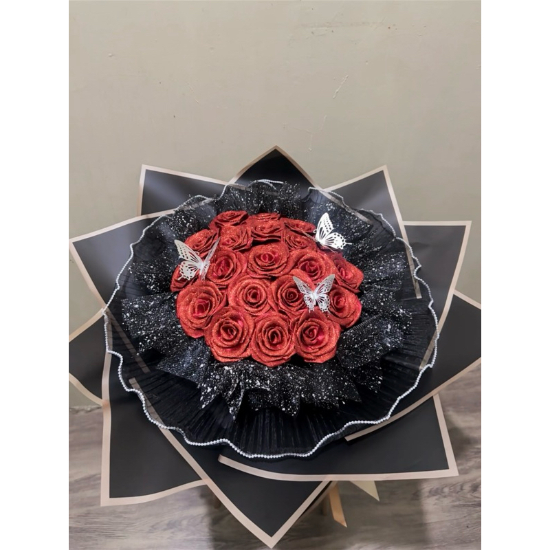 

Buket pita satin 20 tangkai merah