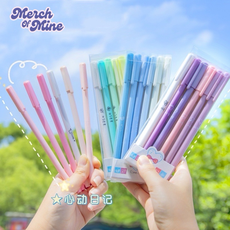 

Merch Of Mine - Pulpen Gel Aesthetic 1 Set Morandi Bolpoin Unik Lucu 0.5 Pastel Color