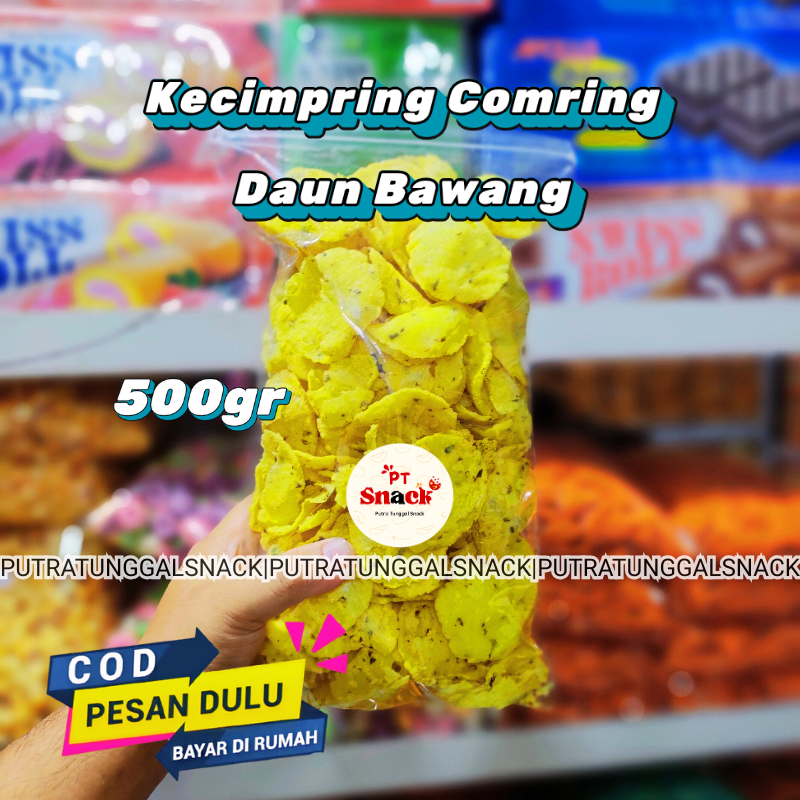 

Keripik Kecimpring Comring Bawang Daun 500gr Khas Ciamis