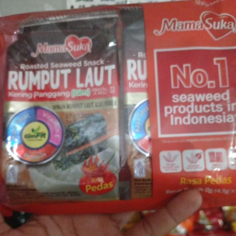 

rumput laut kering panggang rasa pedas UK 9 gr