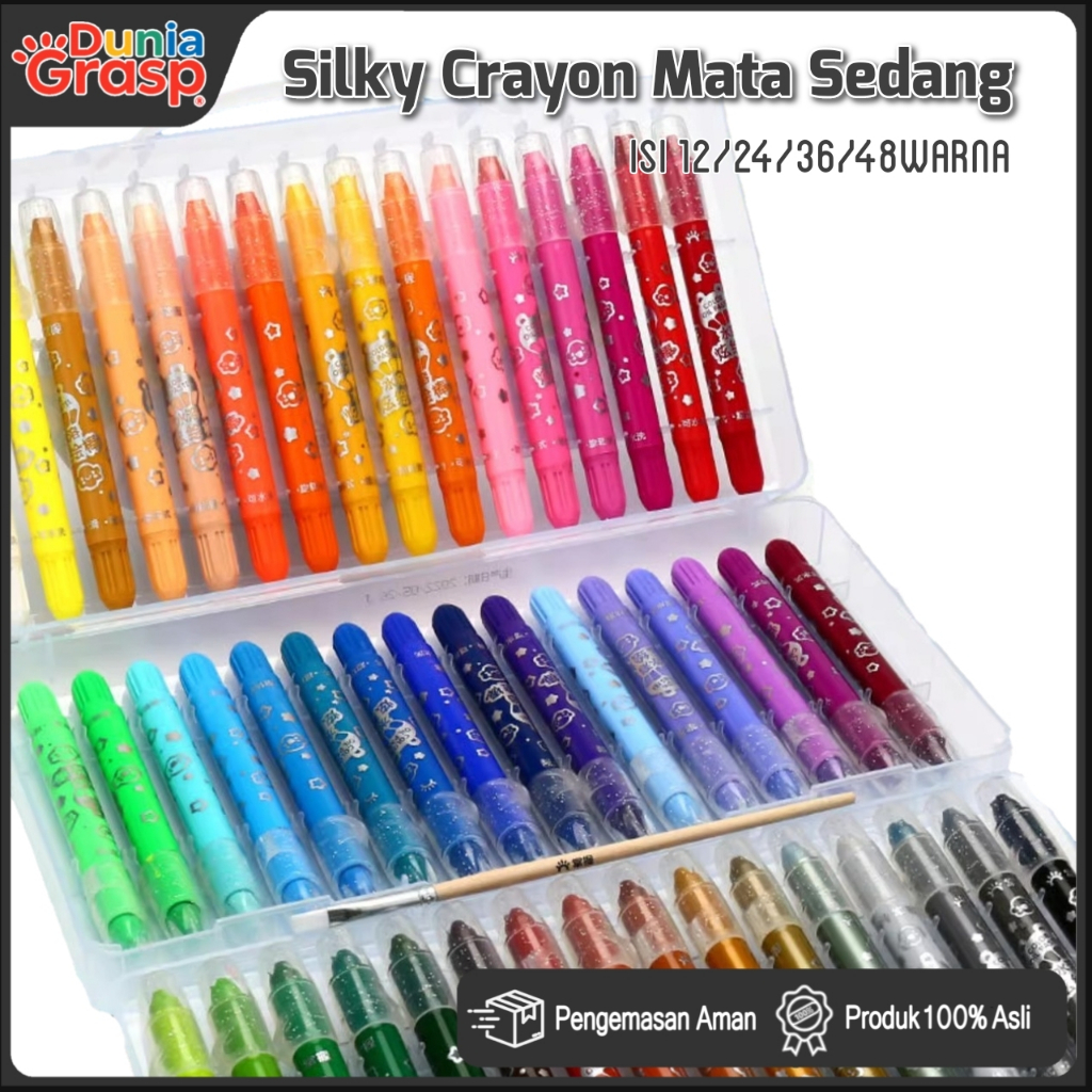 

GRASP CRAYON MATA SEDANG ORIGINAL 12/24/36/48warna / SILKY CRAYON / WATER SOLUBLE CRAYON / KRAYON WARNA