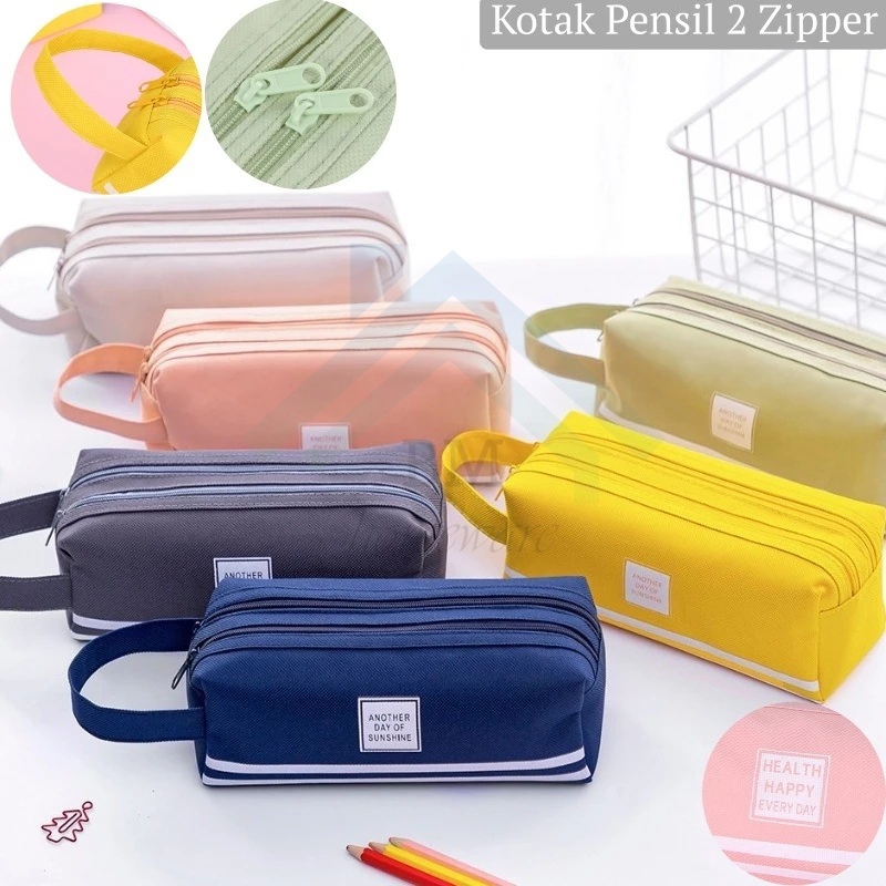 

Kotak Pensil Besar Double Zipper / Kotak Pensil Dua Resleting Dual Zipper