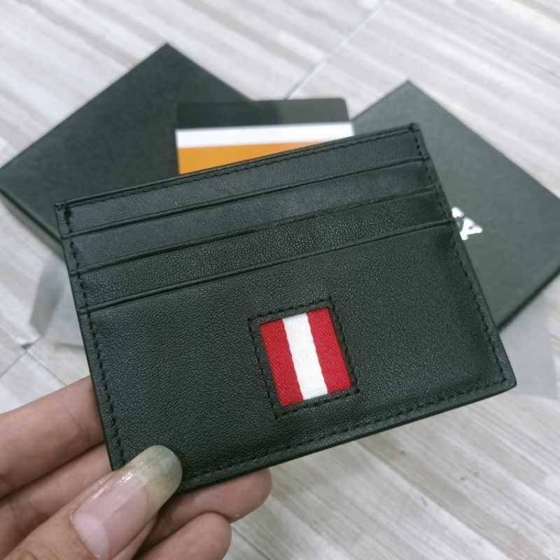 Card holder kulit Bally KB-11 black dompet kartu kulit unisex