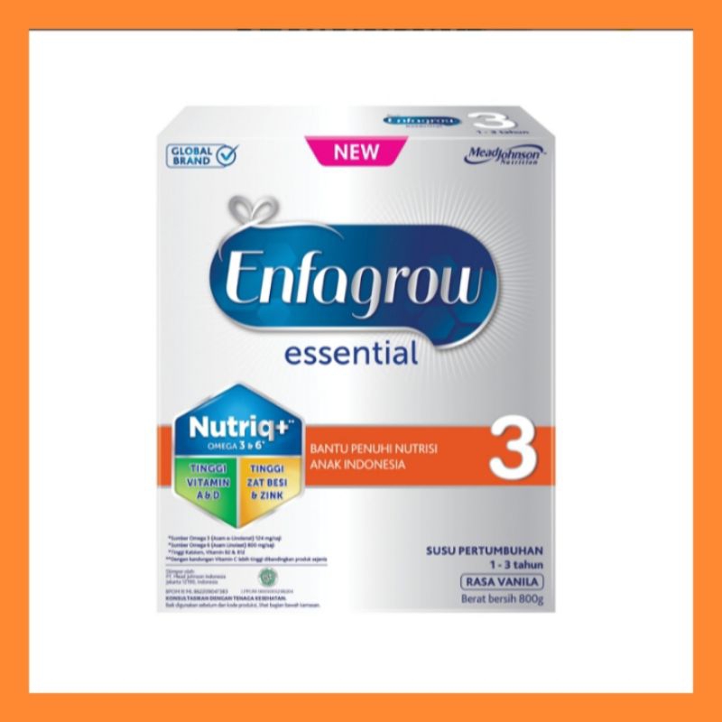 

Enfagrow Essential 3 Susu Bubuk Pertumbuhan Anak 1-3 Tahun Vanilla 800 g