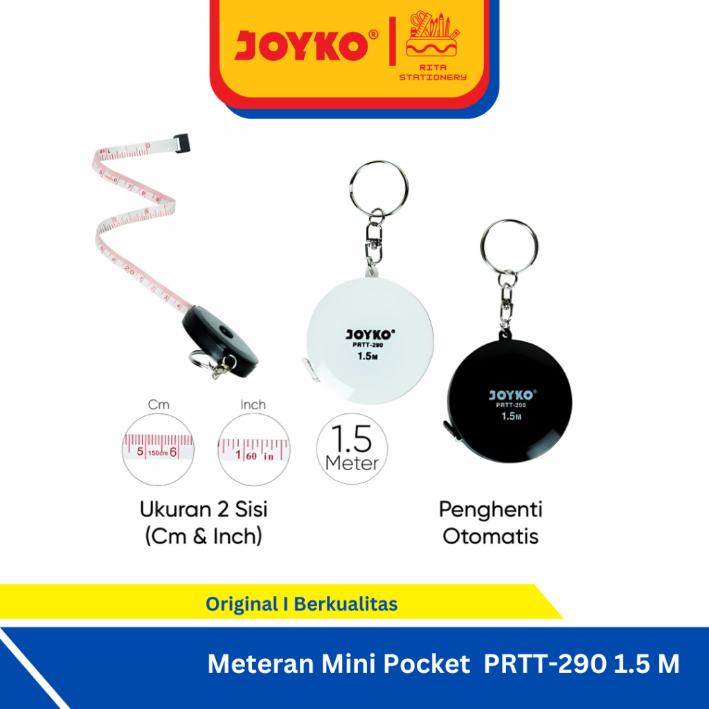 

Joyko Meteran Baju / Pocket Ruler / TAILORING TAPE / Meteran Penjahit Gantungan Kunci - PRTT-290