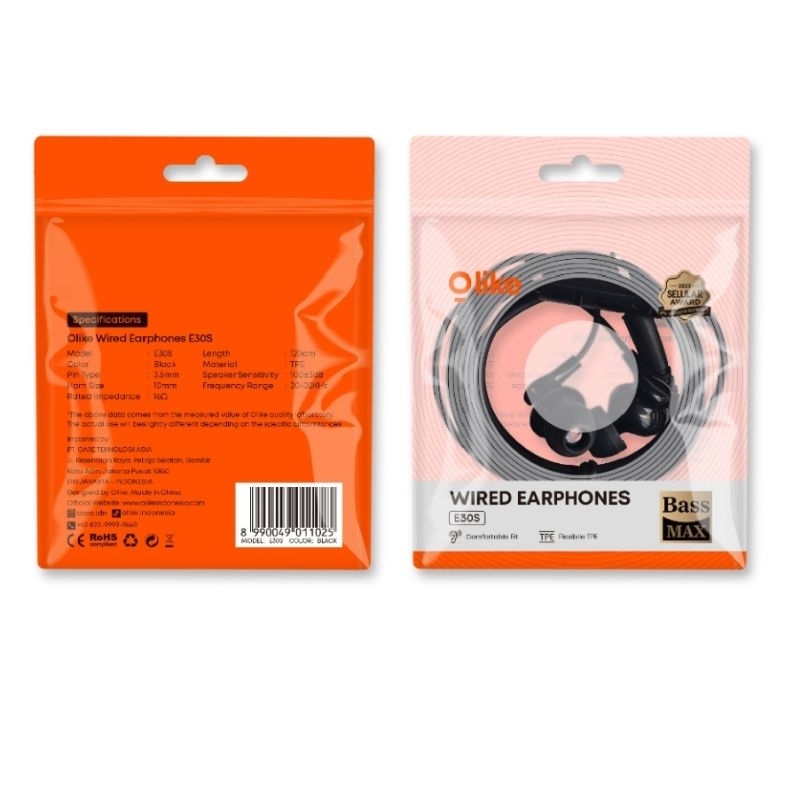 WIRED EARPHONE OLIKE E30S ORIGINAL