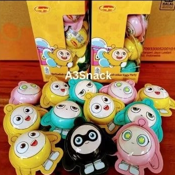 

Permen lunak labubu berhadiah stiker egg party isi 1 box 12 labubu