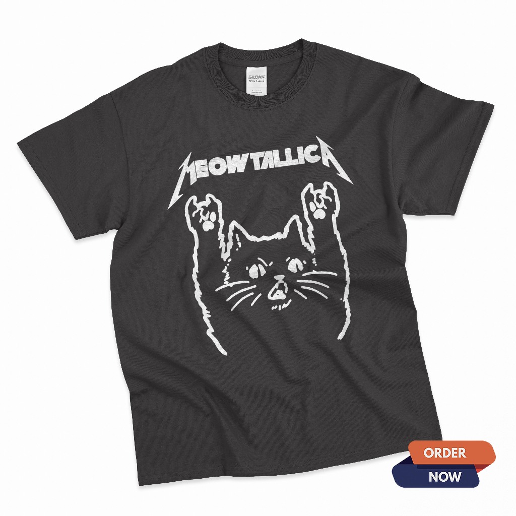 KAOS METALLICA / MEOWTALLICA / PLESETAN / PECINTA KUCING / PREMIUM COTTON / UNISEX