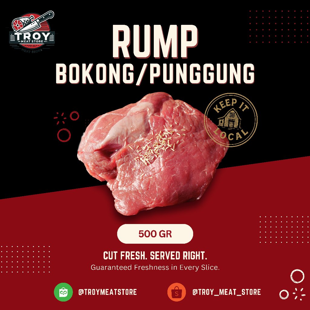 

Rump / Bokong / Punggung Sapi 500 Gram