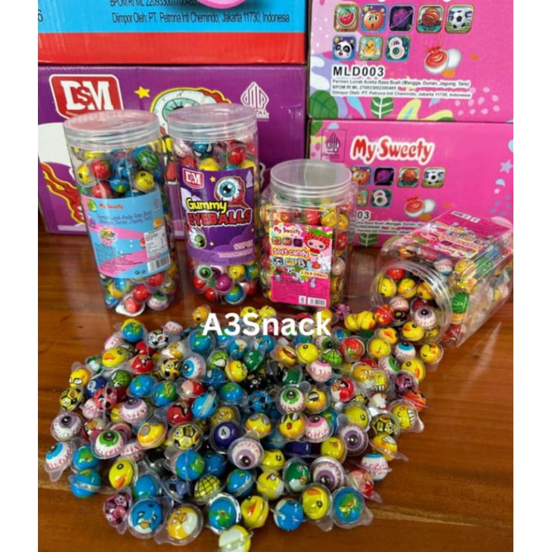 

permen lunak mini rasa buah 1 toples isi 120 pcs