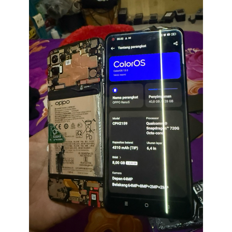 Lcd Amoled Copotan Oppo Reno 5 4G ada minus nya