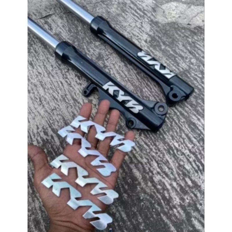 Emblem logo KYB Zeto 3mili almunium asli /stiker shock depan kyb /emblem shock depan kyb zeto/emblem