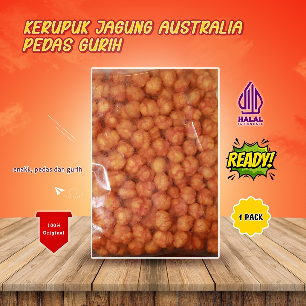 

Kerupuk Jagung Australia Rasa Balado Snack Pilus Jagung Australia Pedas Manis 100gram