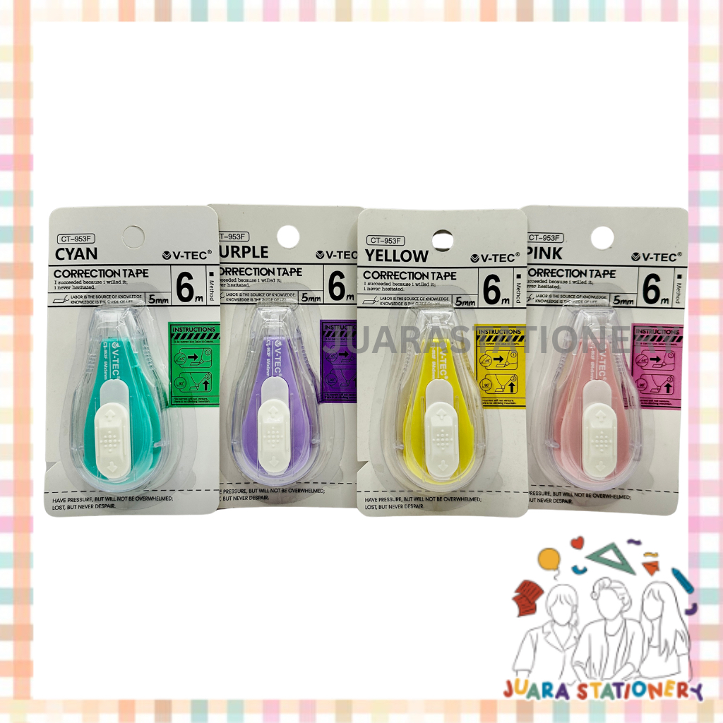 

(624) JUARASTATIONERY Correction Tape V-tec CT-953F / Tip Ex Kertas Tip-Ex Kertas