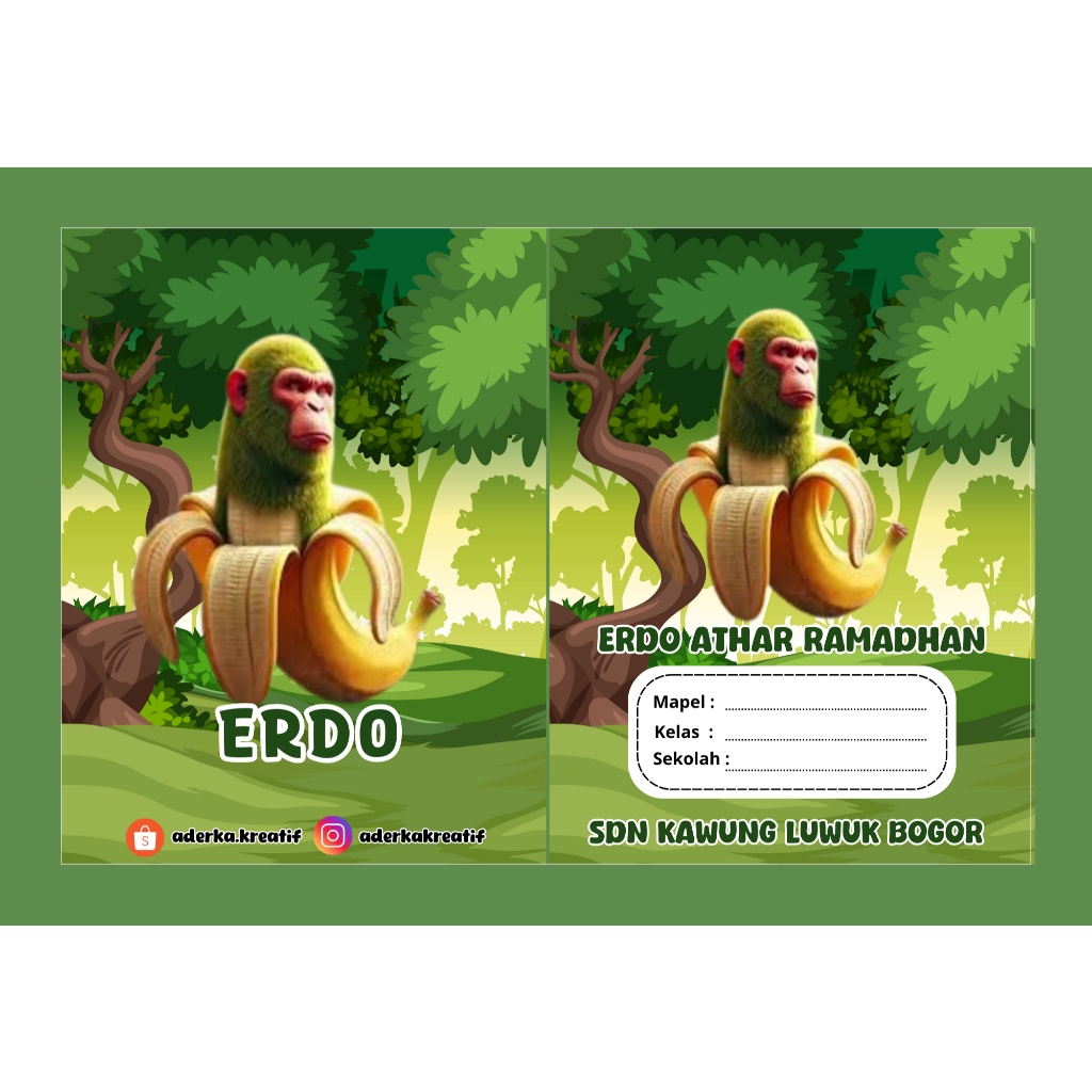 

Sampul Buku Tulis Custom Nama dan Foto Anomali Simpansini Bananini