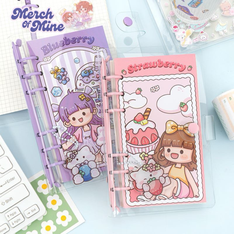 

Merch Of Mine - Binder A6 Diary Book Journal Planner Loose-Leaf 6 Rings With Acrylic Pendant
