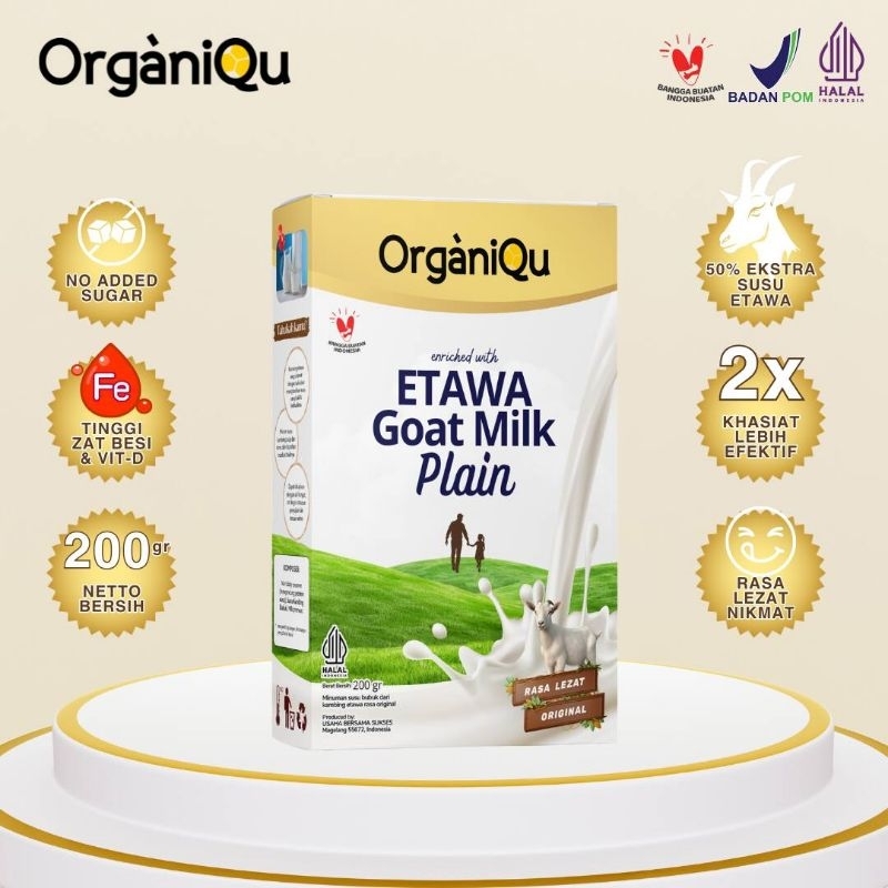 

Etawa Goat MILK PLAIN by OrganiQu_untuk Tulang, gigi dan pencernaan.100% Susu alami tanpa campuran gula