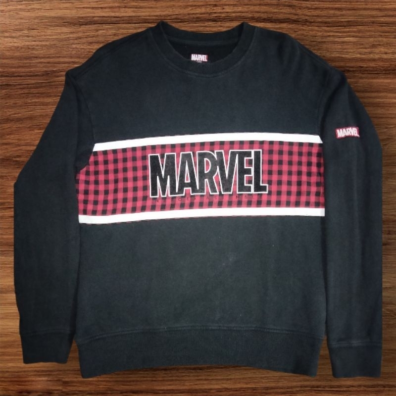 Sweatershirt - MARVEL Patch Series Tartan - Crewneck Marvel Official