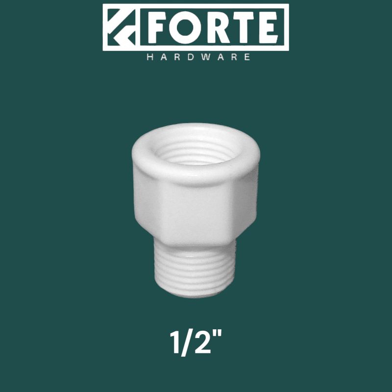 Sok Kran PVC / Sok Kran 3 cm 1/2" inch PVC POM Plastik / Sok Drat Luar Dalam Pemanjang, Extender Ext