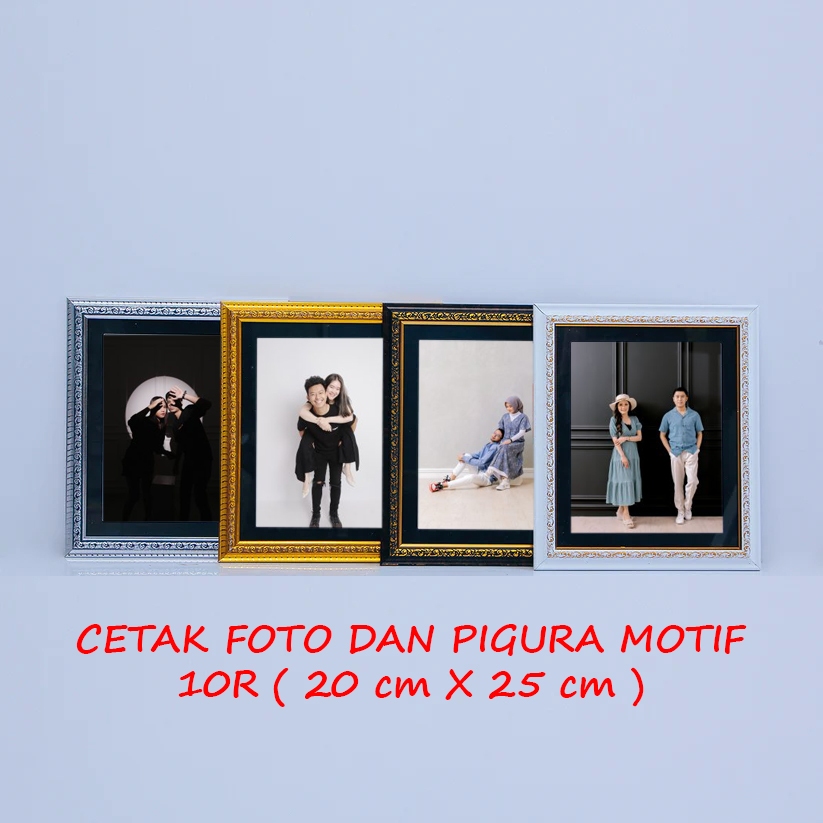 Paket cetak foto dan pigura motif ukir ukuran 10R