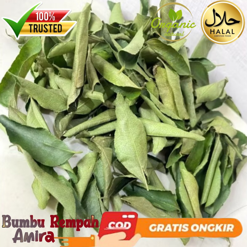 

daun kari hijau kering daun temurui salam Koja 25gr